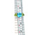 10K White Gold Center Blue Topaz Square with Bilateral  Peridot Triangles Ring Size 6.25