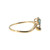 10K Gold .19tw Blue Topaz Oval with .10tw Diamond Halo and Accented Curlicue Bypass Band Ring Size 7