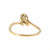 10K Gold .19tw Blue Topaz Oval with .10tw Diamond Halo and Accented Curlicue Bypass Band Ring Size 7