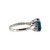 10K White Gold 2.40tw London Blue Topaz Rectangle with Bilateral 3-Bezel Stacked .11tw Diamond Ring Size 6.75