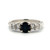 Sterling Silver Five-stone Oval Cut Sapphire and CZ Ring Size 8.25