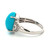14k White Gold Cabochon Oval 5.51ct Sleeping Beauty Turquoise with .18cttw Diamond Accents Ring Size 6.75