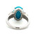 14k White Gold Cabochon Oval 5.51ct Sleeping Beauty Turquoise with .18cttw Diamond Accents Ring Size 6.75