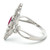 14K White Gold Vintage-Inspired Filigree 0.60ct Oval Ruby with 0.26cttw Diamond Accents Ring Size 6.75