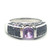 Sterling Silver Amethyst Semi Bezel Set Statement Ring Size 9