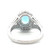 Sterling Silver Blue Topaz Oval Cut With White Sapphire Halo Fashion Ring Size 5