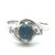 Sterling Silver Blue Topaz Round Cut With CZ Accent Fashion Ring Size 6.5