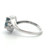 Sterling Silver Blue Topaz Round Cut With CZ Accent Fashion Ring Size 6.5