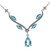 Sterling Silver Swiss Blue Topaz Pear and Marquise Cut Floral Necklace And Round Cut Earring Set