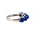 14K White Gold 3.97tw 5- Lapis Circle  Stones Ring Size 6.75