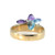 10K Gold 1.50tw Amethyst and Blue Topaz Teardrops Cluster Ring Size  6.75