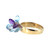 10K Gold 1.50tw Amethyst and Blue Topaz Teardrops Cluster Ring Size  6.75