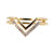 10K Gold .07tw Diamond Double V-Shaped Chevron Design Ring Size  6.5