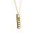 10K Gold 1.0tw Emerald Cross Pendant Necklace Chain 18'