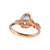 10K Rose Gold .64tw Multi-Gem Cluster with a .03tw Diamond Bezel Ring Size 6.5