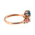 10K Rose Gold .64tw Multi-Gem Cluster with a .03tw Diamond Bezel Ring Size 6.5