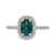 10K White Gold Blue Sapphire Cushion Oval with Diamond Halo Ring 8