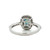 10K White Gold Green Sapphire Cushion Oval with Diamond Halo Ring 7