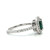 10K White Gold Green Sapphire Cushion Oval with Diamond Halo Ring 7