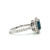 10K White Gold Blue Sapphire Cushion Oval with Diamond Halo Ring 5