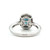 10K White Gold Blue Sapphire Cushion Oval with Diamond Halo Ring 5
