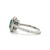 10K White Gold Green Sapphire Cushion Oval with Diamond Halo Ring 5
