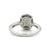 10K White Gold Green Sapphire Cushion Oval with Diamond Halo Ring 5