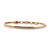 10K Gold Alternating Multi-Gem and .06tw Diamond Bangle Bracelet with a Safety Clasp Size 6.75