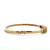 10K Gold Alternating Multi-Gem and .06tw Diamond Bangle Bracelet with a Safety Clasp Size 6.75