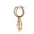 14K Gold .42tw Emerald Accented Flower with 1.30tw Diamond Petals and Middle Dangle Lever-Back Clasp Earrings