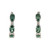 10K White Gold Alternating Green Sapphire and Diamond Hoop Lever-Back Clasp Earrings