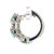 10K White Gold Alternating Green Sapphire and Diamond Hoop Lever-Back Clasp Earrings