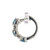 10K White Gold Alternating Blue Sapphire and Diamond Hoop Lever-Back Clasp Earrings