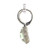 14K White Gold Green Amethyst Clover  with .06 Diamond Accented Hoop Dangle Lever-Back Clasp Earrings