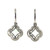 14K White Gold Green Amethyst Clover  with .06 Diamond Accented Hoop Dangle Lever-Back Clasp Earrings