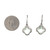 14K White Gold Green Amethyst Clover  with .06 Diamond Accented Hoop Dangle Lever-Back Clasp Earrings