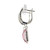 14K White Gold 1.32 Ruby Rectangle with .22 Diamond Rectangle Shield Hoop Dangle Lever-Back Clasp Earrings