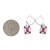 14K White Gold 1.32 Ruby Rectangle with .22 Diamond Rectangle Shield Hoop Dangle Lever-Back Clasp Earrings
