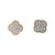 10K Gold .50tw Diamond Clover Flower Post Earrings