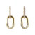 10K Gold .50tw Diamond Interlocking Link Paperclip Chain Dangle with Lever-Back Clasp Earrings