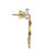10K Gold .20tw Diamond Clover Flower Dangle Chain Post Earrings