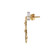 10K Gold .20tw Diamond Clover Flower Dangle Chain Post Earrings