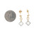 10K Gold .20tw Diamond Clover Flower Dangle Chain Post Earrings