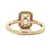14K Yellow Gold 1.65ct Emerald-Cut Pink Tourmaline with 0.30cttw Diamond Halo Ring Size 6.25