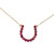 10K Gold 1.05tw Ruby Bezel Horseshoe Stationary Pendant 17.5" Chain Necklace