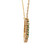 10K Gold .75tw Emerald Bezel Horseshoe Stationary Pendant 17" Chain Necklace