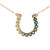 10K Gold .75tw Emerald Bezel Horseshoe Stationary Pendant 17" Chain Necklace