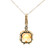 10K Gold 1.50tw Citrine Rounded-Edged Square with .03tw Diamond Bezel on Top Pendant 18" Chain Necklace