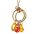 10K Gold Tropical Sunset Drop-Shaped Dangle Citrines on a Double Hoop Stationary Pendant 17.5" Chain Necklace