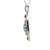 10K White Gold .70tw Central Blue Topaz Oval,  Amethyst Bezels, and Peridot Marquise Filigree Heart Oval with Surrounding Diamond Bezels Pendant 18" Chain Necklace